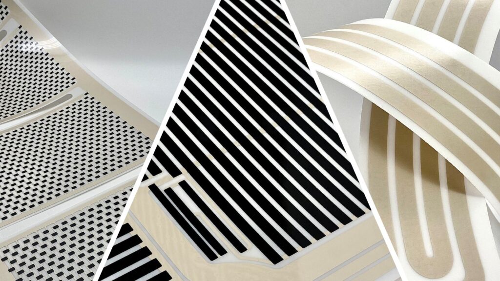 Three types of printed heaters alper